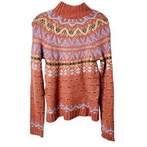 AMERICAN EAGLE OUTFITTERS PRINT LONG SLEEVE WOMEN ACRYLIC WOOL SWEATER XS NEW